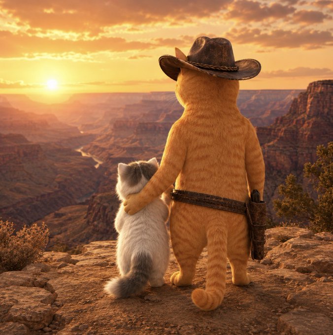 Cowboy Cat and a friend at the canyon