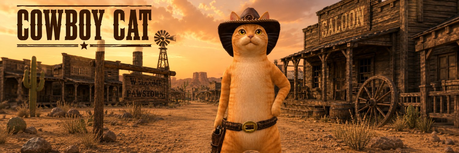 Cowboy Cat banner — Welcome to Pawstown